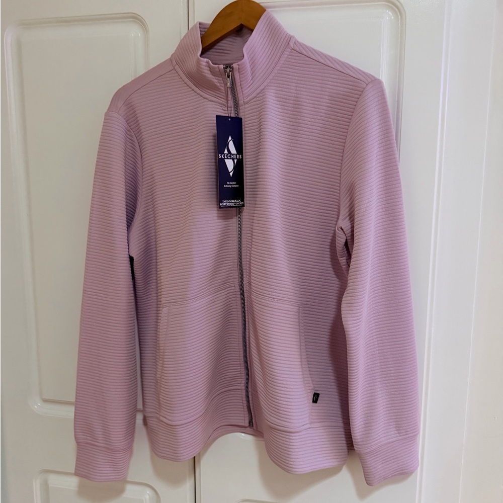 Skechers Pink Ribbed Full-Zip Jacket